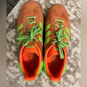 adidas Orange and Lime Green Suede Sneakers